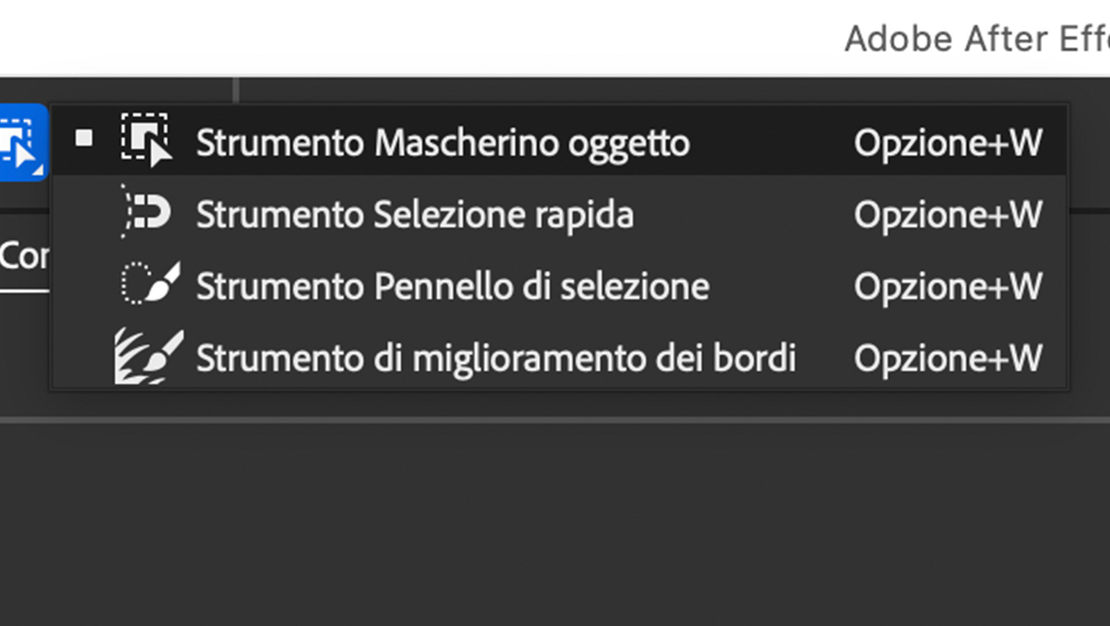 I quattro strumenti della suite Object Matte in After Effects