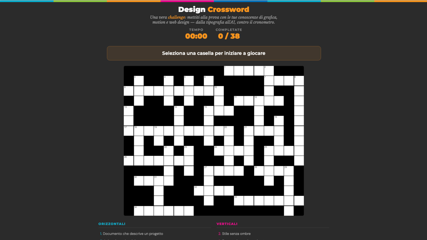 Design Crossword, il game di OpenArt Academy